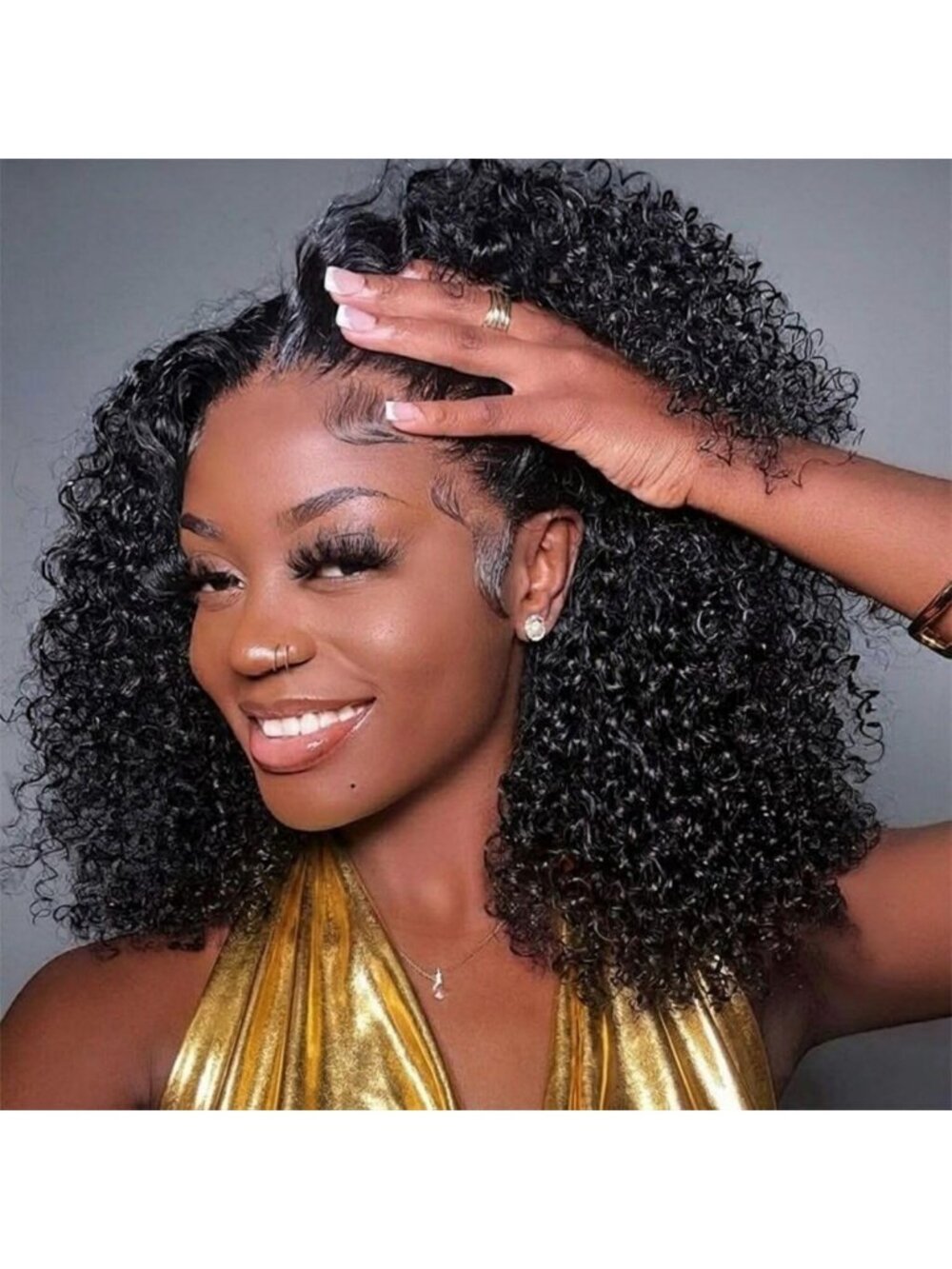 14-Inch Curly Bob Wig 100% Human Hair, Deep Wave, HD Lace, Glueless, Pre-Plucked